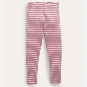 Mini Boden Pink and White Striped “Fun” Leggings Sz 5-6Y